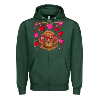 Sports Green valentine's day toy poodle Zipper Hoodie - RanaPortraitStore
