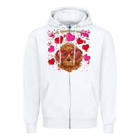 White valentine's day toy poodle Zipper Hoodie - RanaPortraitStore