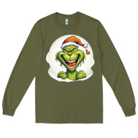 Army Green Grinch Long Sleeve Tee - Unal Design