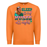 Carrot afro  nurse sleep all day nurse all night Premium Sweatshirt - AdoDesignShop