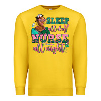 Lemon afro  nurse sleep all day nurse all night Premium Sweatshirt - AdoDesignShop