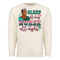 Sandshell afro  nurse sleep all day nurse all night Premium Sweatshirt - AdoDesignShop