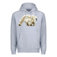 Heather Grey Polar Bear Premium Hoodie - LillyAllenDesigns