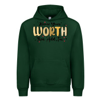 Forest Green know your worth Urban Hoodie - MaliasSmallBusiness