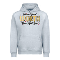 Heather Grey know your worth Urban Hoodie - MaliasSmallBusiness