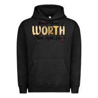 Pigment Black know your worth Urban Hoodie - MaliasSmallBusiness