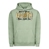 Pigment Oil Green know your worth Urban Hoodie - MaliasSmallBusiness