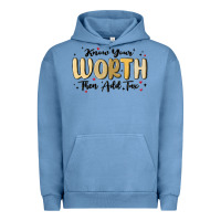 Pigment Pebble Blue know your worth Urban Hoodie - MaliasSmallBusiness