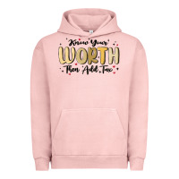 Pigment Salmon know your worth Urban Hoodie - MaliasSmallBusiness