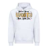 White know your worth Urban Hoodie - MaliasSmallBusiness