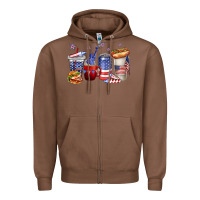 Chestnut 4th of july coffee cups Zipper Hoodie - texasbilliewilder