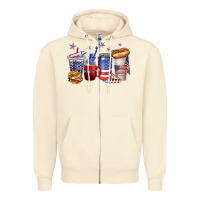 Sandshell 4th of july coffee cups Zipper Hoodie - texasbilliewilder