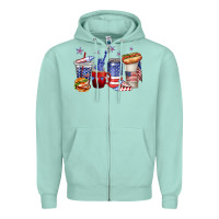 Seafoam 4th of july coffee cups Zipper Hoodie - texasbilliewilder