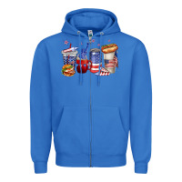 True Royal 4th of july coffee cups Zipper Hoodie - texasbilliewilder