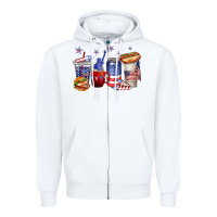 White 4th of july coffee cups Zipper Hoodie - texasbilliewilder