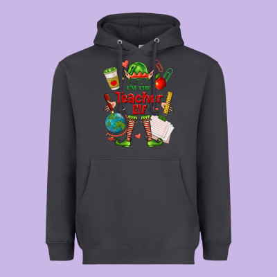 Im The Teacher Elf Heavyweight Hoodie Designed By Fadigitalartstudio