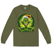 Army Green Grinch Long Sleeve Tee - Unal Design