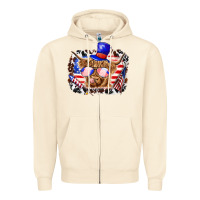 Sandshell 4th of july cow Zipper Hoodie - texasbilliewilder