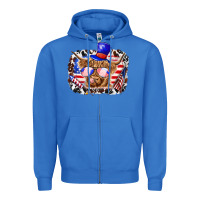 True Royal 4th of july cow Zipper Hoodie - texasbilliewilder