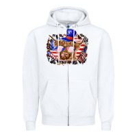 White 4th of july cow Zipper Hoodie - texasbilliewilder