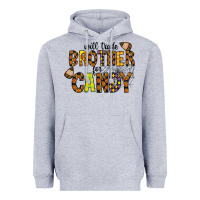 Heather Grey Will Trade Brother For Candy Heavyweight Hoodie - CowhideDigitalArt