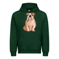 Forest Green bulldog Urban Hoodie - MaliasSmallBusiness