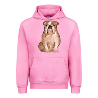 Fuchsia Pink bulldog Urban Hoodie - MaliasSmallBusiness