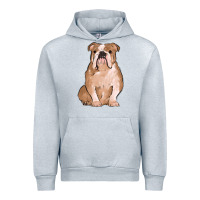Heather Grey bulldog Urban Hoodie - MaliasSmallBusiness