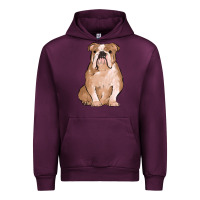 Mauve Wine bulldog Urban Hoodie - MaliasSmallBusiness