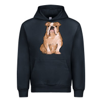 Navy bulldog Urban Hoodie - MaliasSmallBusiness