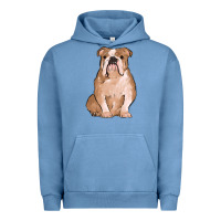 Pigment Pebble Blue bulldog Urban Hoodie - MaliasSmallBusiness