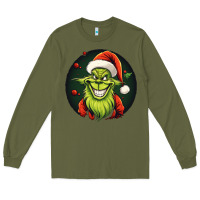 Army Green Grinch Long Sleeve Tee - Unal Design