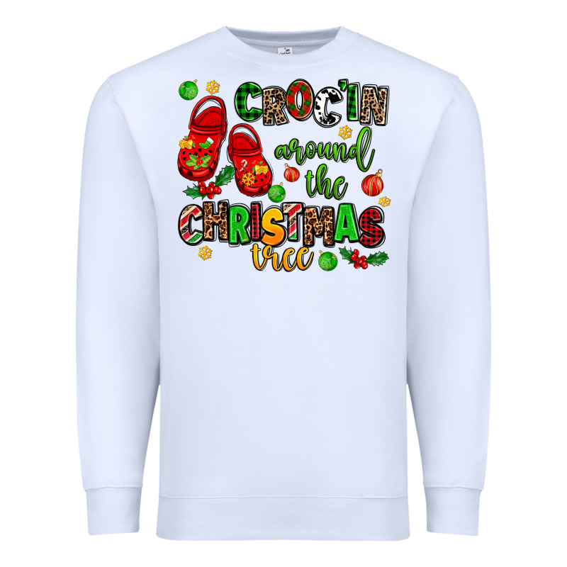 Croc'in Around The Christmas Tree Premium Sweatshirt by AdoDesignShop | Teevron
