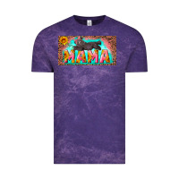 Cloud Purple mama with baby bear and leopard license plate Vintage Tee - Artiststas