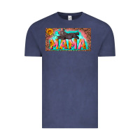 Vintage Denim mama with baby bear and leopard license plate Vintage Tee - Artiststas