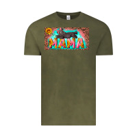 Vintage Olive mama with baby bear and leopard license plate Vintage Tee - Artiststas