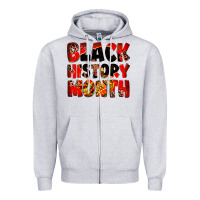 Heather Grey black history month Zipper Hoodie - Zillion Design Studio