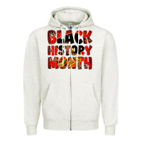Oatmeal Heather black history month Zipper Hoodie - Zillion Design Studio