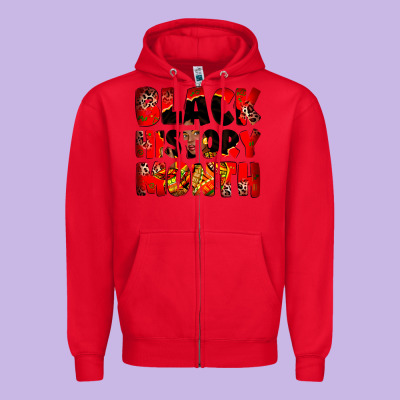 Black History Month Zipper Hoodie Designed By Zillion Design Studio