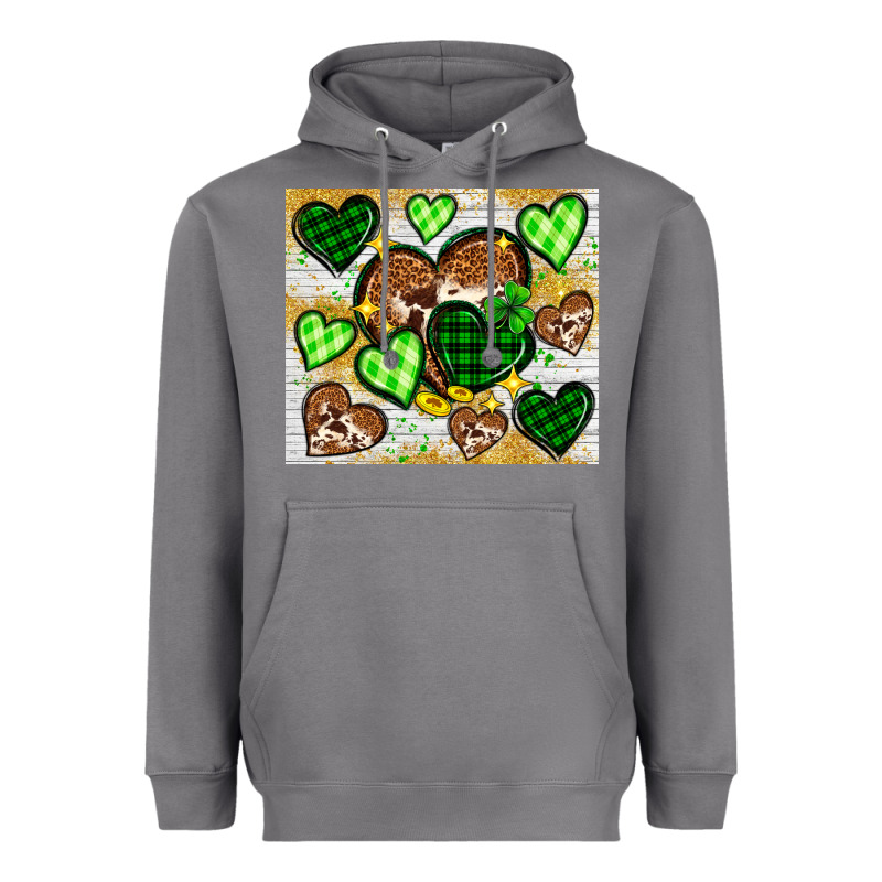 St. Patrick's Day Hearts Tumbler Heavyweight Hoodie by Neo Western | Teevron
