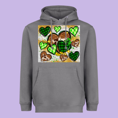 St. Patrick's Day Hearts Tumbler Heavyweight Hoodie Designed By Neo Western