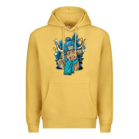 Antique Gold Winter long haired Cow Premium Hoodie - NancyCooperArtShop