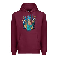 Burgundy Winter long haired Cow Premium Hoodie - NancyCooperArtShop