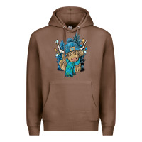 Chestnut Winter long haired Cow Premium Hoodie - NancyCooperArtShop