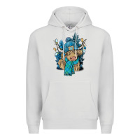 Dove Grey Winter long haired Cow Premium Hoodie - NancyCooperArtShop