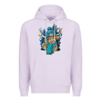 Lilac Winter long haired Cow Premium Hoodie - NancyCooperArtShop