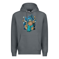 Rock Winter long haired Cow Premium Hoodie - NancyCooperArtShop