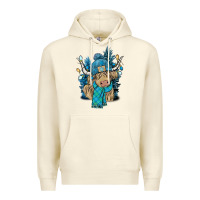 Sandshell Winter long haired Cow Premium Hoodie - NancyCooperArtShop