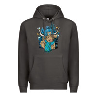 Smoke Winter long haired Cow Premium Hoodie - NancyCooperArtShop