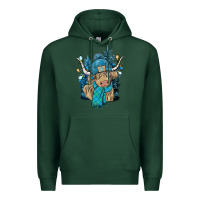 Sports Green Winter long haired Cow Premium Hoodie - NancyCooperArtShop